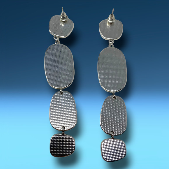 Vintage Y2K Peach Tones Enamel Dangle Earrings Pierced Matisse Artsy Eclectic - Picture 3 of 6